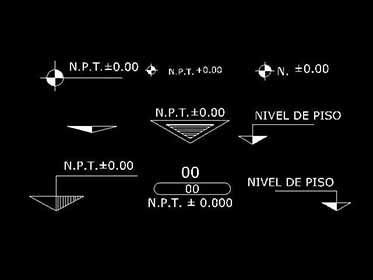Simbologías de nivel para planos en Autocad - Bloques Autocad 2d gratis