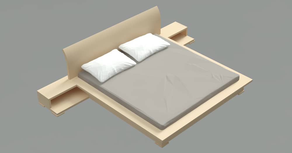 Bloques 3d de cama king size AutoCAD dwg CAD block