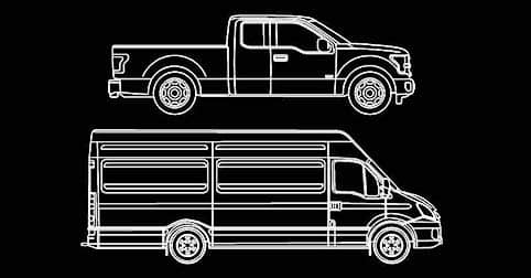 Bloques de AutoCAD dwg de camionetas Pick up y Van