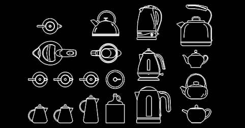 Bloques de tarjas, fregaderos, lavaplatos en alzado AutoCAD dwg para mobiliario de cocina