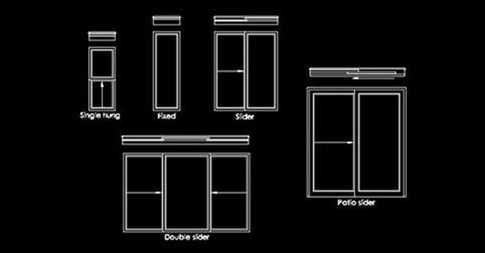 Bloques AutoCAD ventanas corredizas 2d dwg CAD blocks​