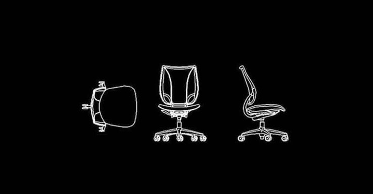 Bloques AutoCAD de sillas de oficina en dwg