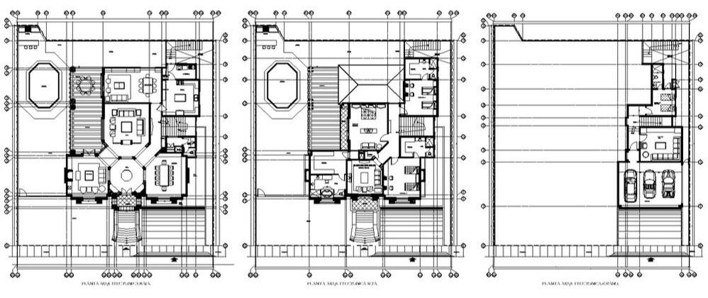 Planos de casa dwg vivienda unifamiliar en AutoCAD dwg​