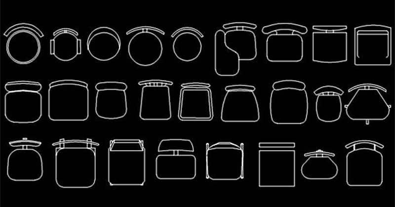 Bloques AutoCAD sillas minimalistas, redondas y de bar​​ ​CAD blocks