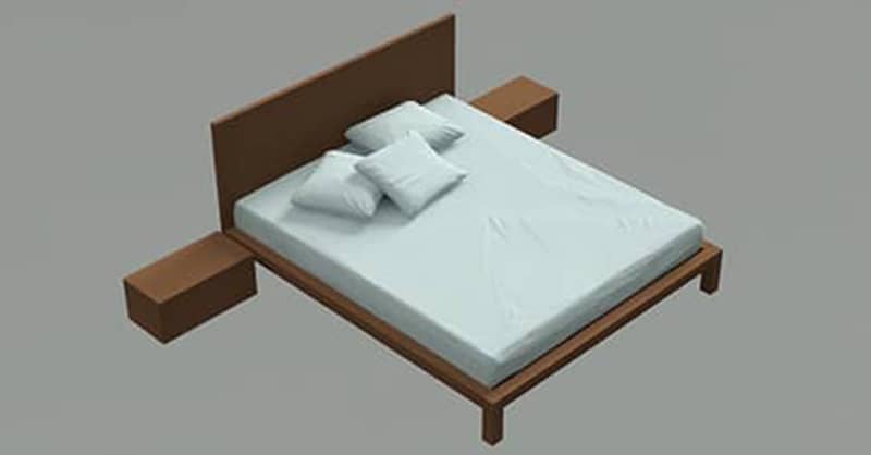 Bloque de cama 3d king size en AutoCAD dwg CAD block