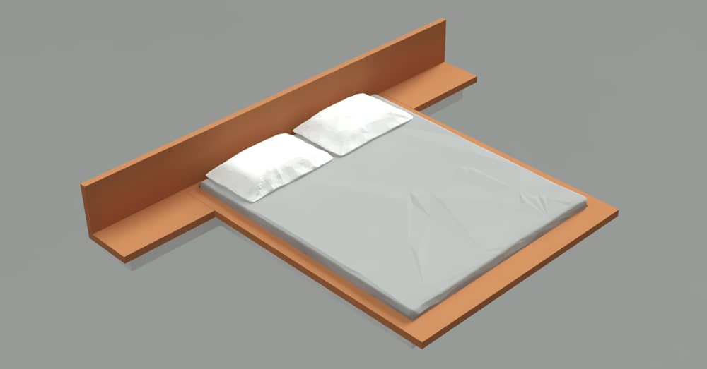 Bloque AutoCAD cama 3d king size dwg CAD block