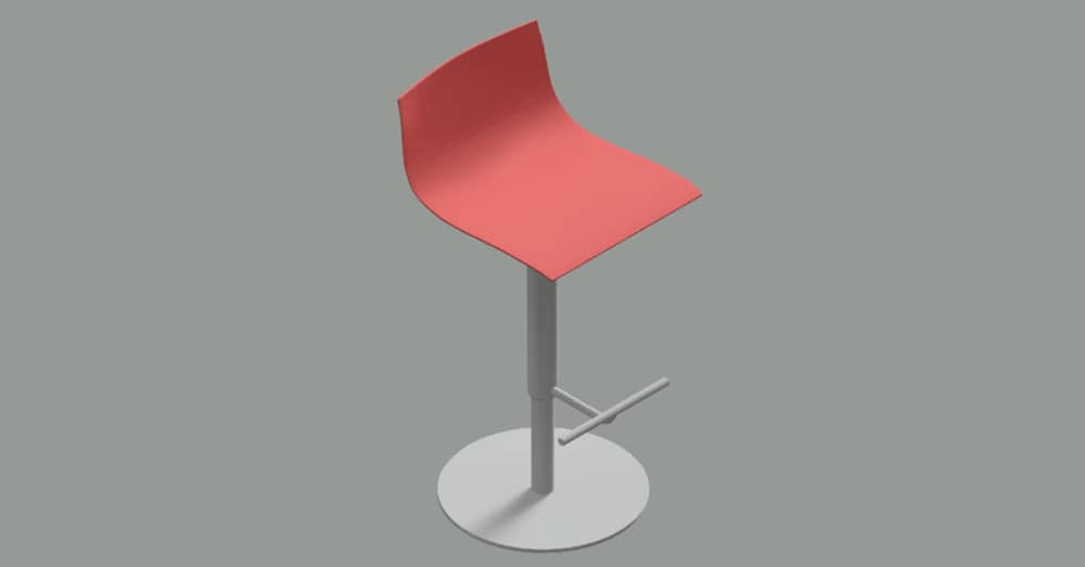 Bloque de AutoCAD silla 3d alta de bar dwg gratis CAD block​