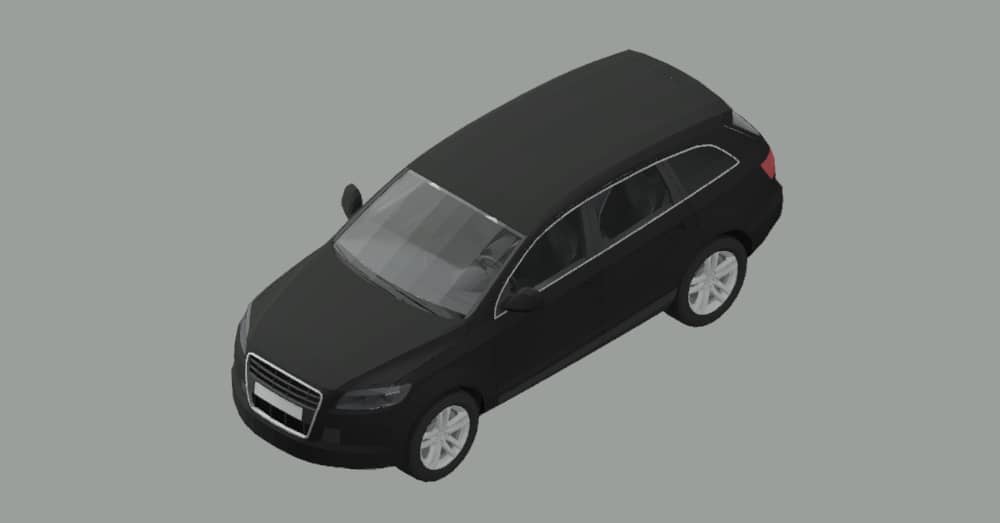 Bloque auto en 3d AutoCAD dwg descarga gratis CAD block​​