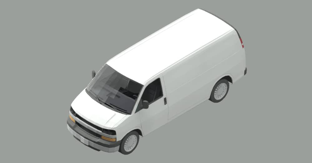 Bloque camioneta tipo Van 3d AutoCAD gratis dwg​​ CAD block