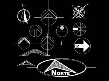 simbologia nortes bloques autocad arquitectura