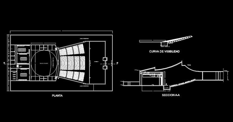 Plano Arquitectónico Auditorio dwg en AutoCAD
