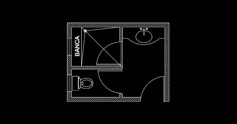 Plano diseño de baño en AutoCAD dwg 2d gratis CAD blocks​