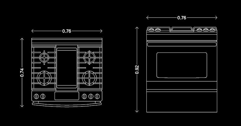 Bloque de estufa dwg en AutoCAD gratis en planta y alzado CAD blocks​