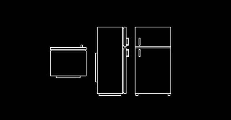 Refrigerador / Nevera en Autocad para programa software de Autodesk diseño CAD.