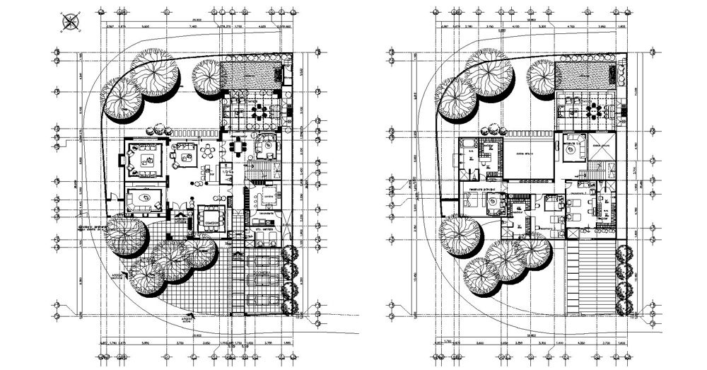 Planos arquitectónicos casa unifamiliar dwg en AutoCAD​