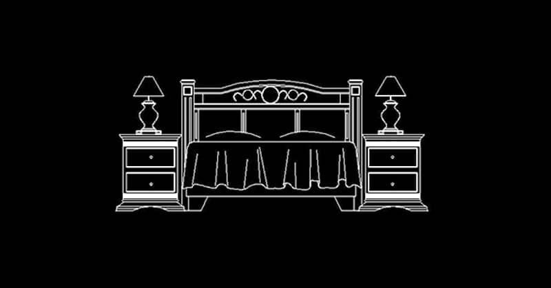 cama vista en alzado en autocad 2d