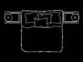 cama queen size en autocad para programa software de diseño CAD