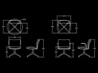 silla de escritorio bloques autocad para programa software de diseño CAD