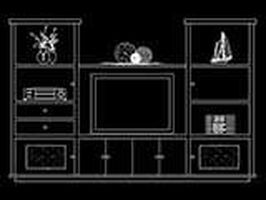 mueble tv en autocad para programa software de diseño CAD