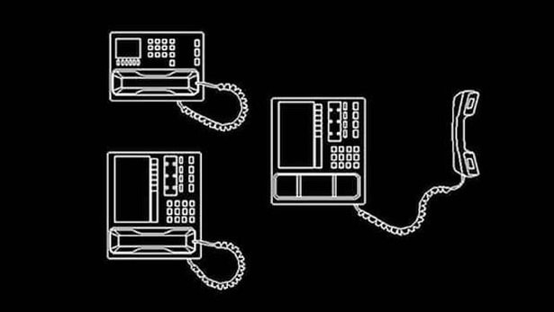 teléfono de oficina bloques autocad para programa software de diseño CAD