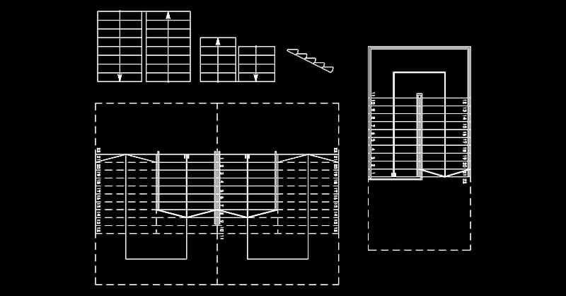 Bloques dinámicos AutoCAD de escaleras dwg CAD blocks