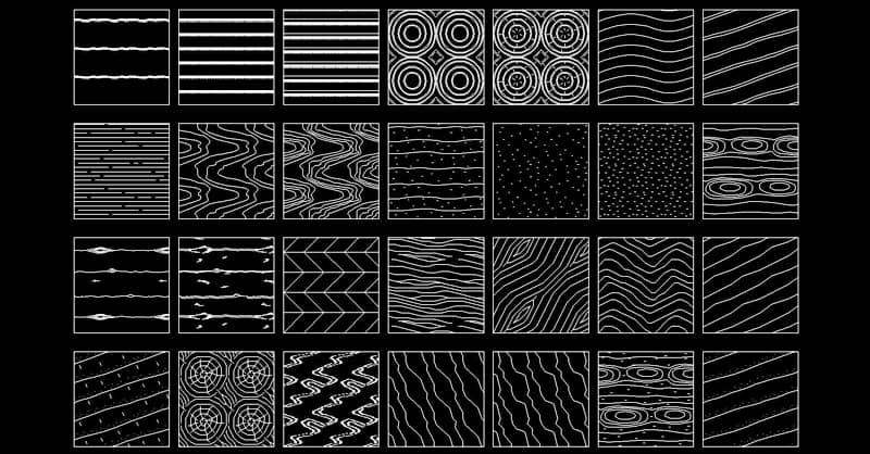 Colección de Hatch patterns de madera para AutoCAD en formato .pat