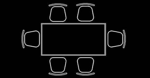 Bloques AutoCAD de mesas para comedor rectangulares