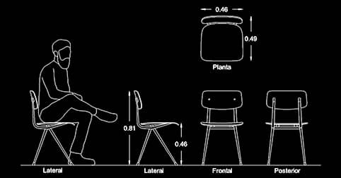 Bloques autocad silla dwg alzado y planta programa software de diseño CAD