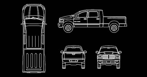 camioneta automóvil pickup bloques autocad para programa software de diseño CAD