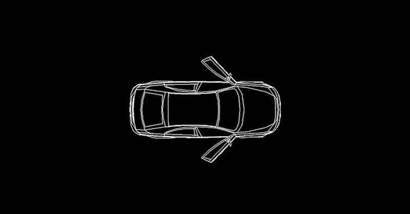 Automóvil, carro, coche con puertas abiertas en AutoCAD​ CAD block