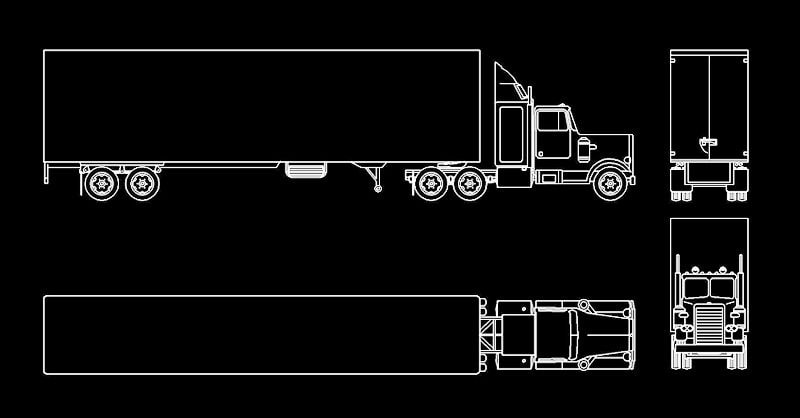 Bloques Trailer dwg Tractocamion AutoCAD 2d​