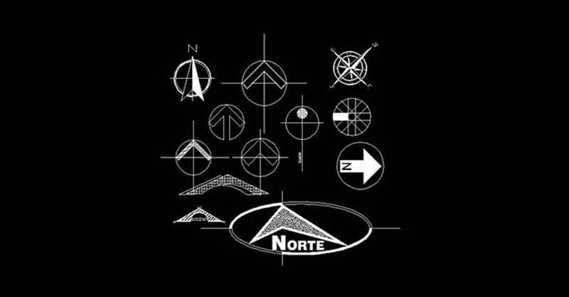 Simbologías de nortes en AutoCAD gratis dwg CAD Blocks​​